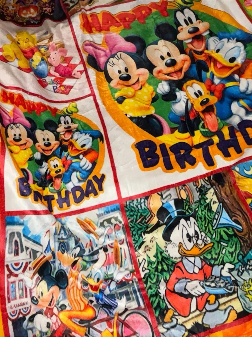 Disney Mickey & Friends Happy Birthday Multi-Color Party Throw